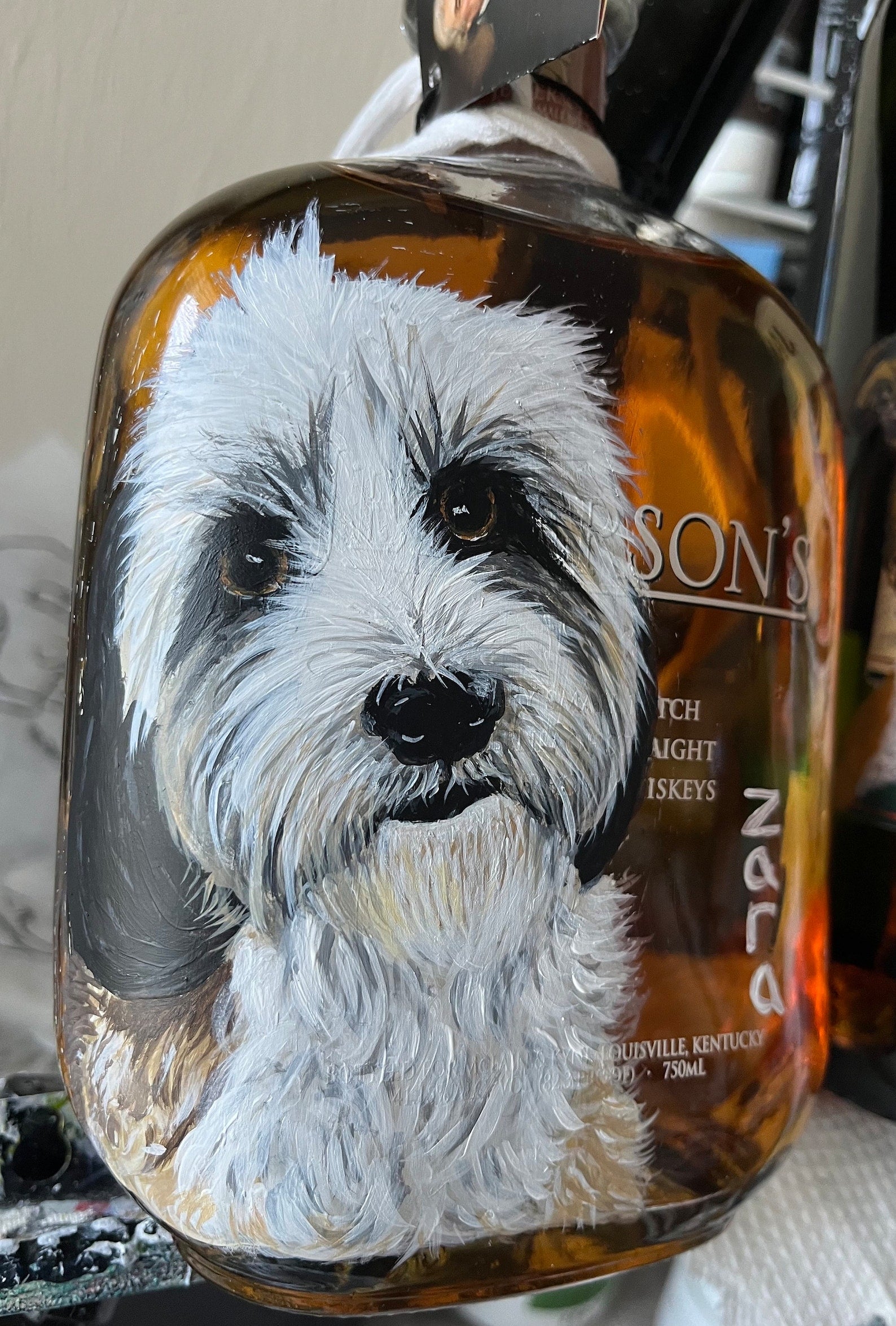 Custom Hand Painted Pet Portraits on Decanters